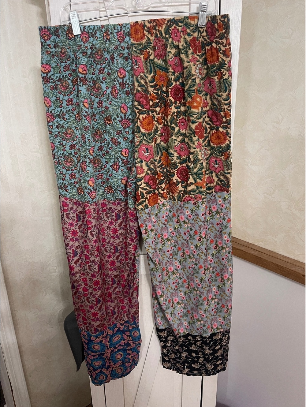 Natural Life Mimi Wide Leg Pants in a colorful mixed floral patchwork print. - Picture 2 of 3